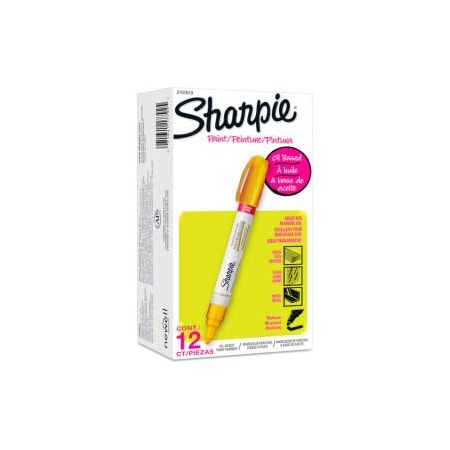 Sanford Sharpie Paint Marker, Oil Based, Medium, Yellow Ink, PK12 2107619